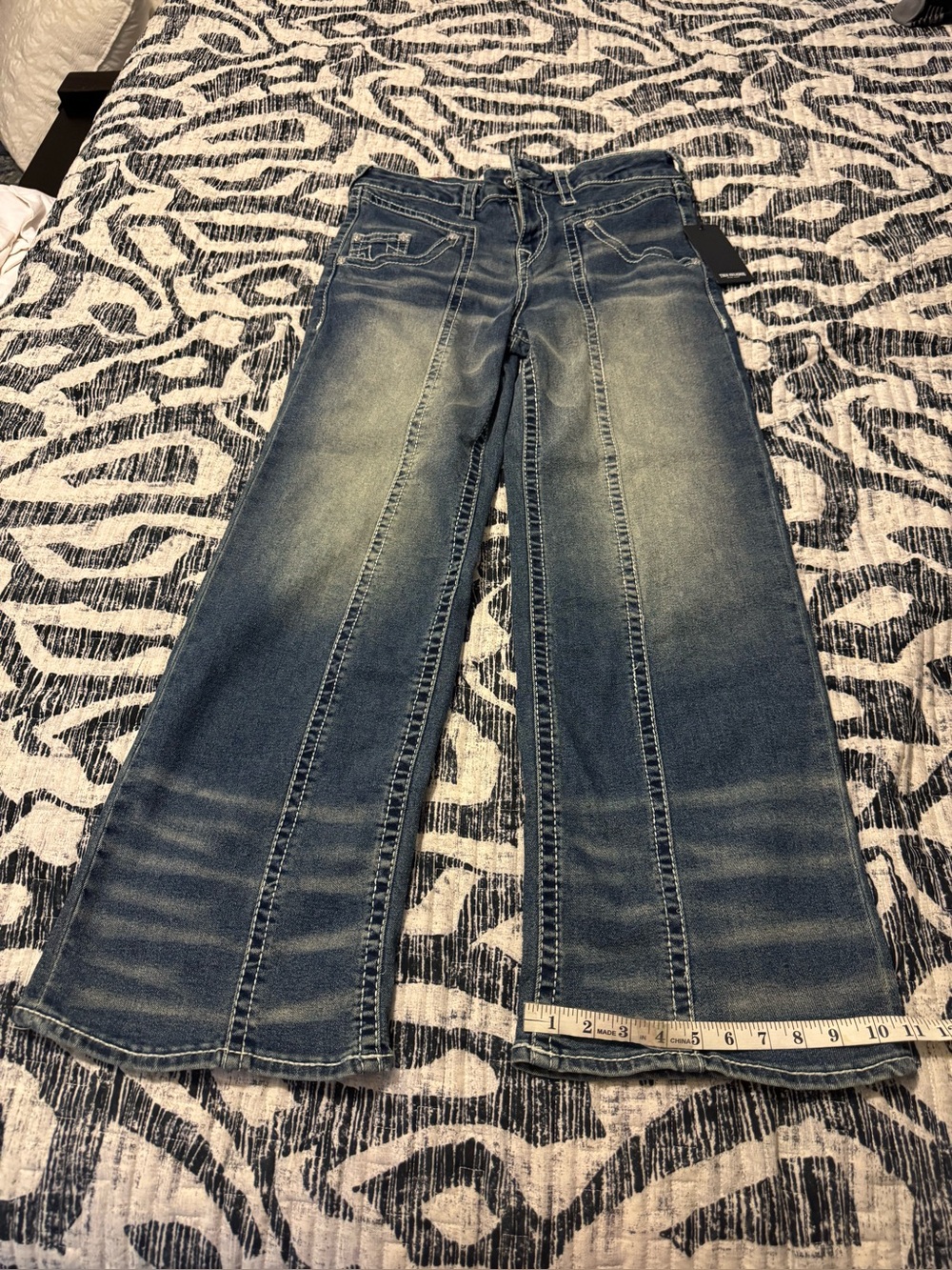 True Religion Women's Bobbi Baggy Big T Dark Jeans, Color: Emerald Fade.